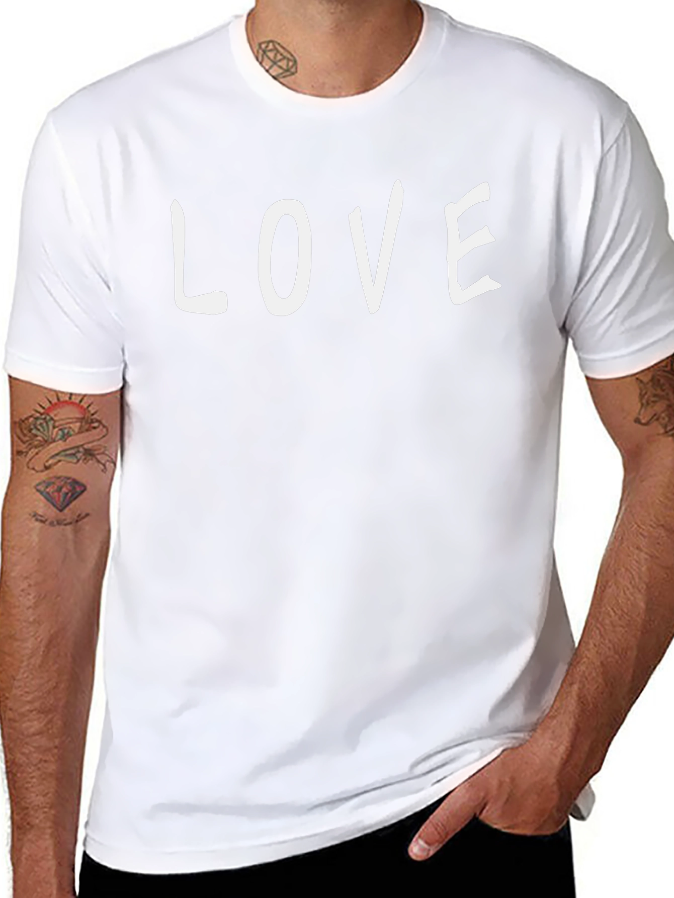 Love Graphic Print Black Crew Neck T-Shirt