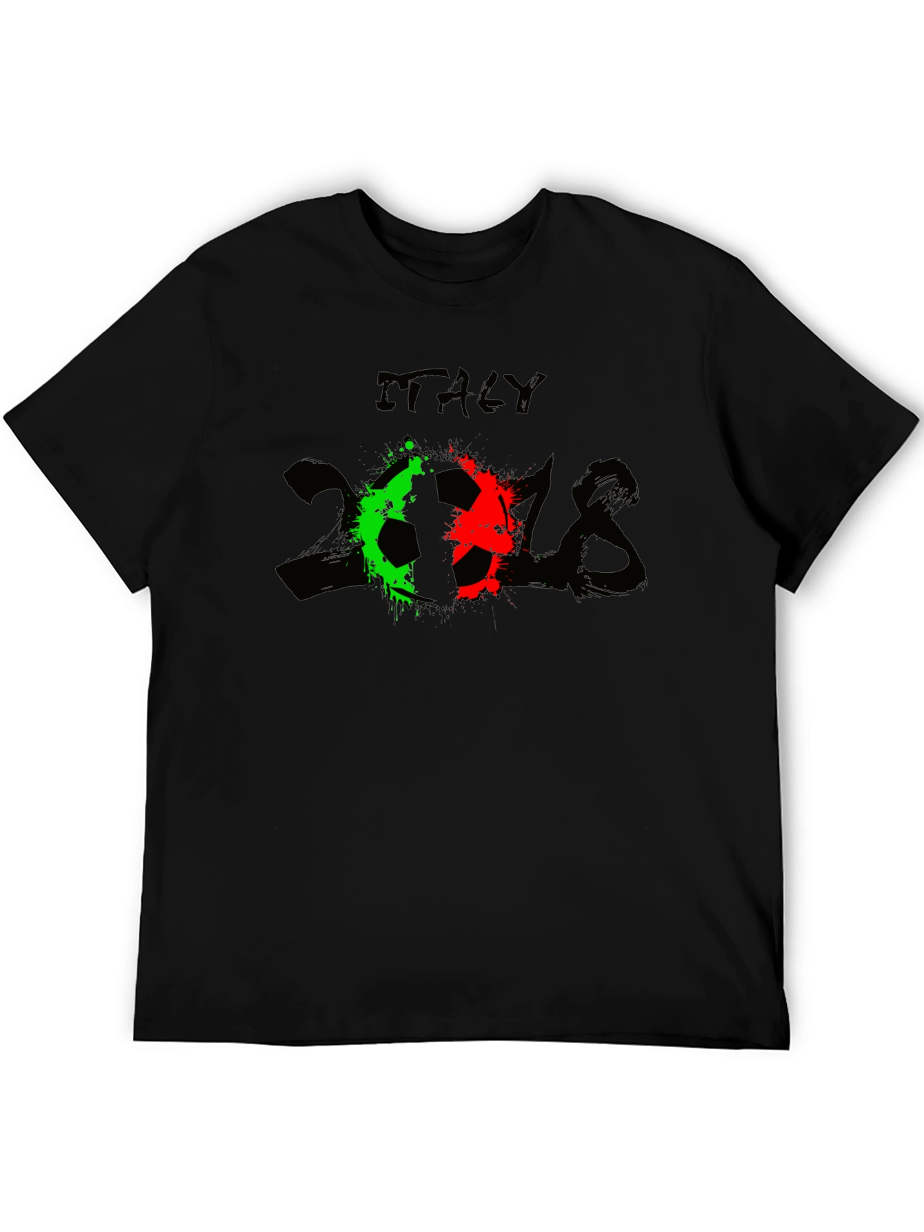 Italy Soccer 2018 Black T-Shirt