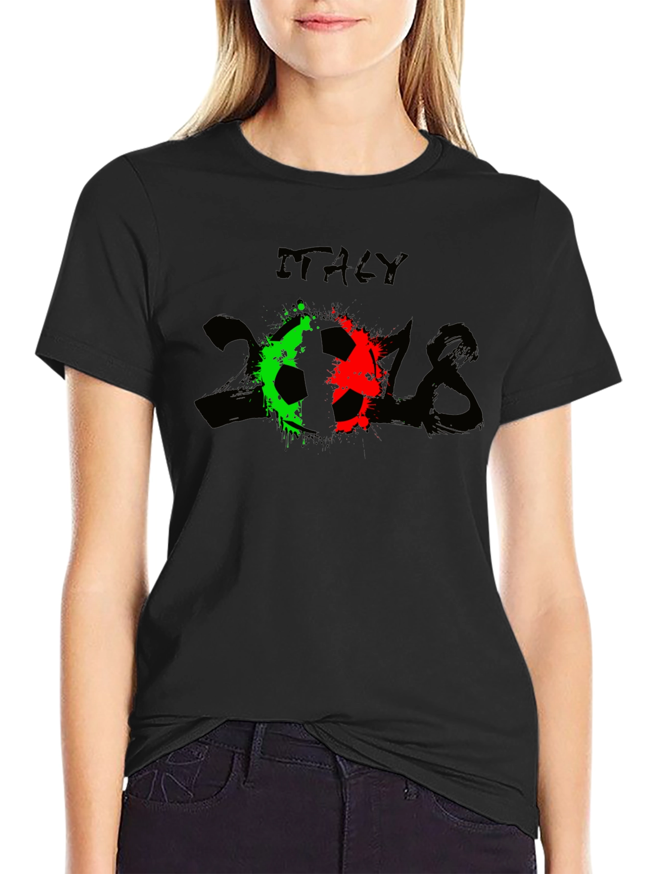 Italy Soccer 2018 Black T-Shirt