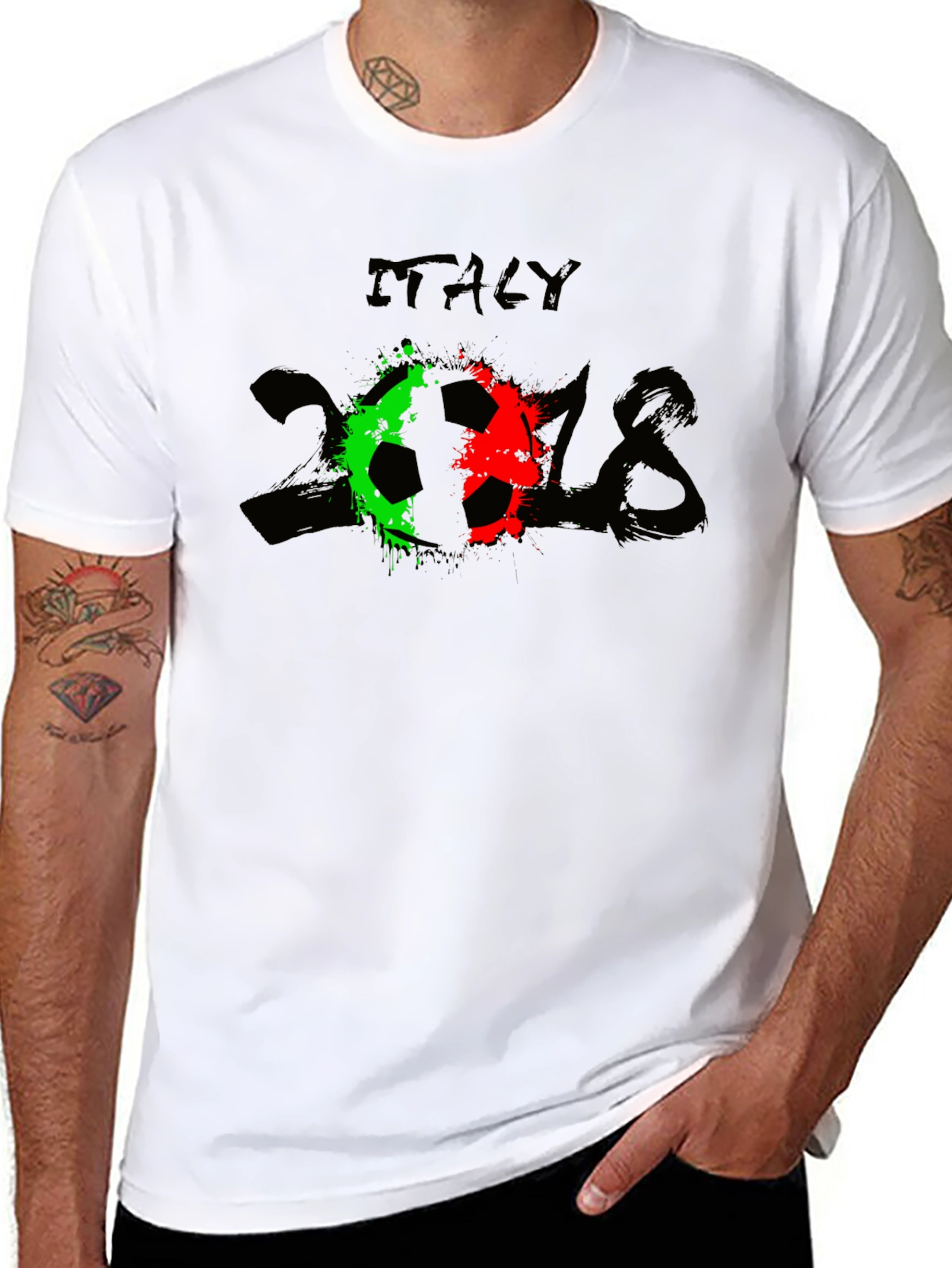 Italy Soccer 2018 Black T-Shirt