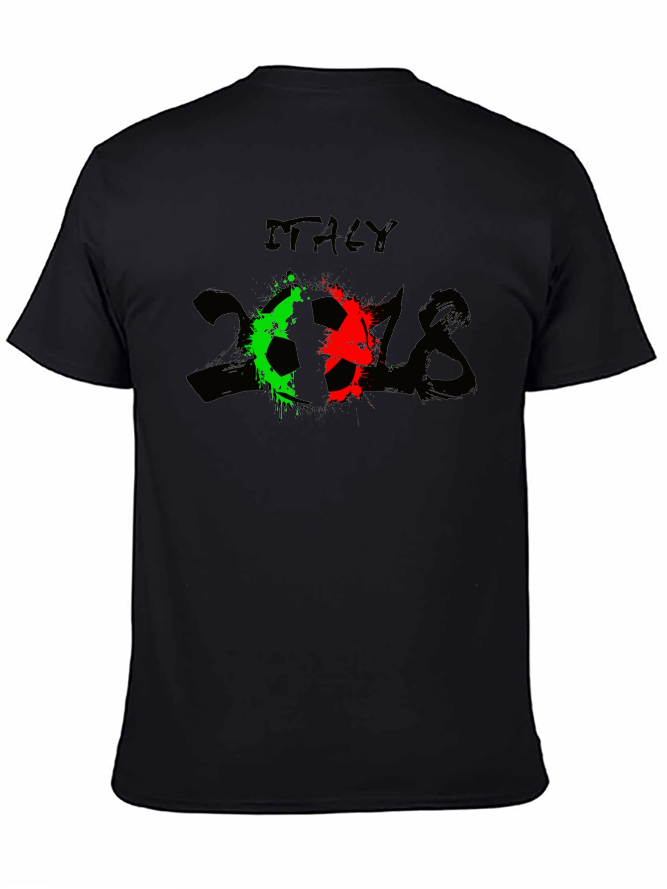 Italy Soccer 2018 Black T-Shirt