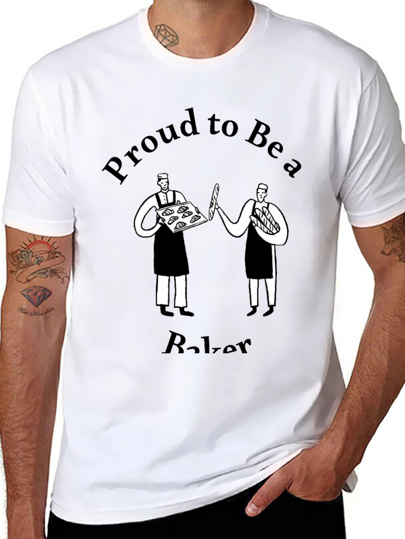 Proud Baker Graphic Tee - Black Cotton Blend T-Shirt