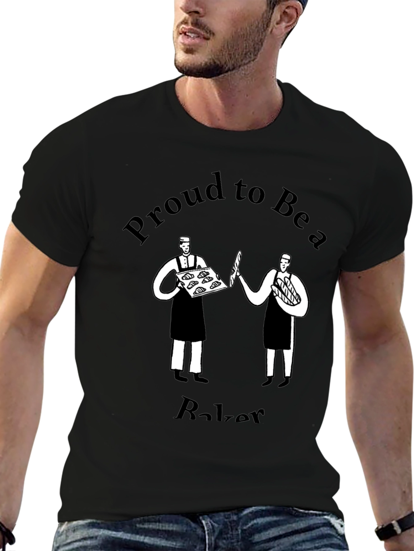 Proud Baker Graphic Tee - Black Cotton Blend T-Shirt