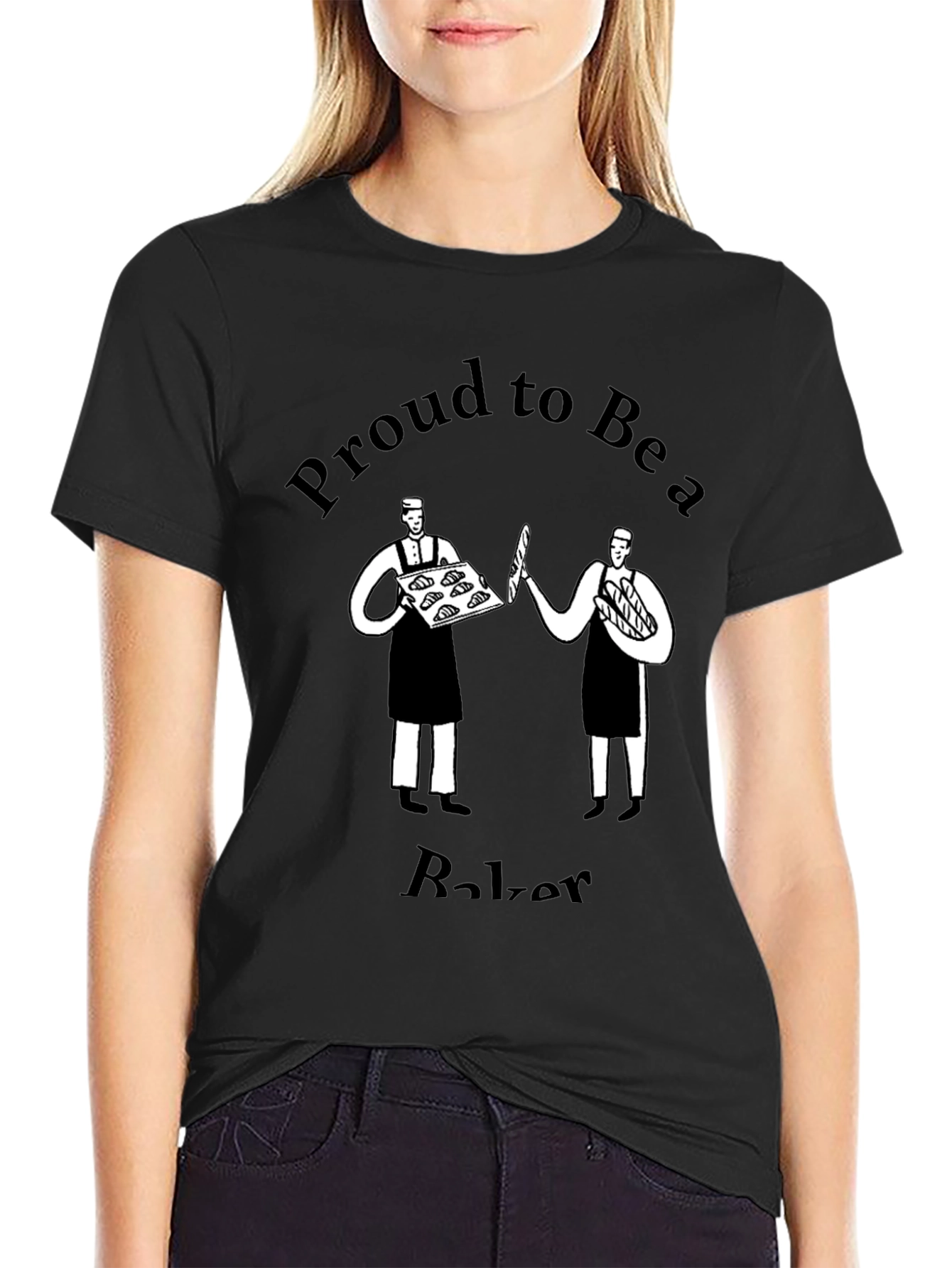 Proud Baker Graphic Tee - Black Cotton Blend T-Shirt