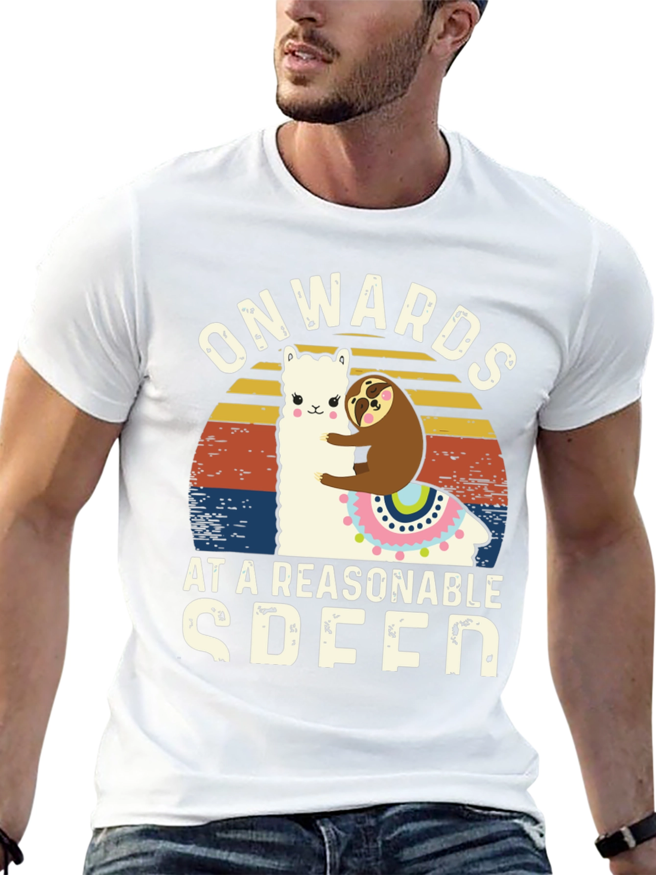 Onwards at a Reasonable Speed Sloth Llama T-Shirt