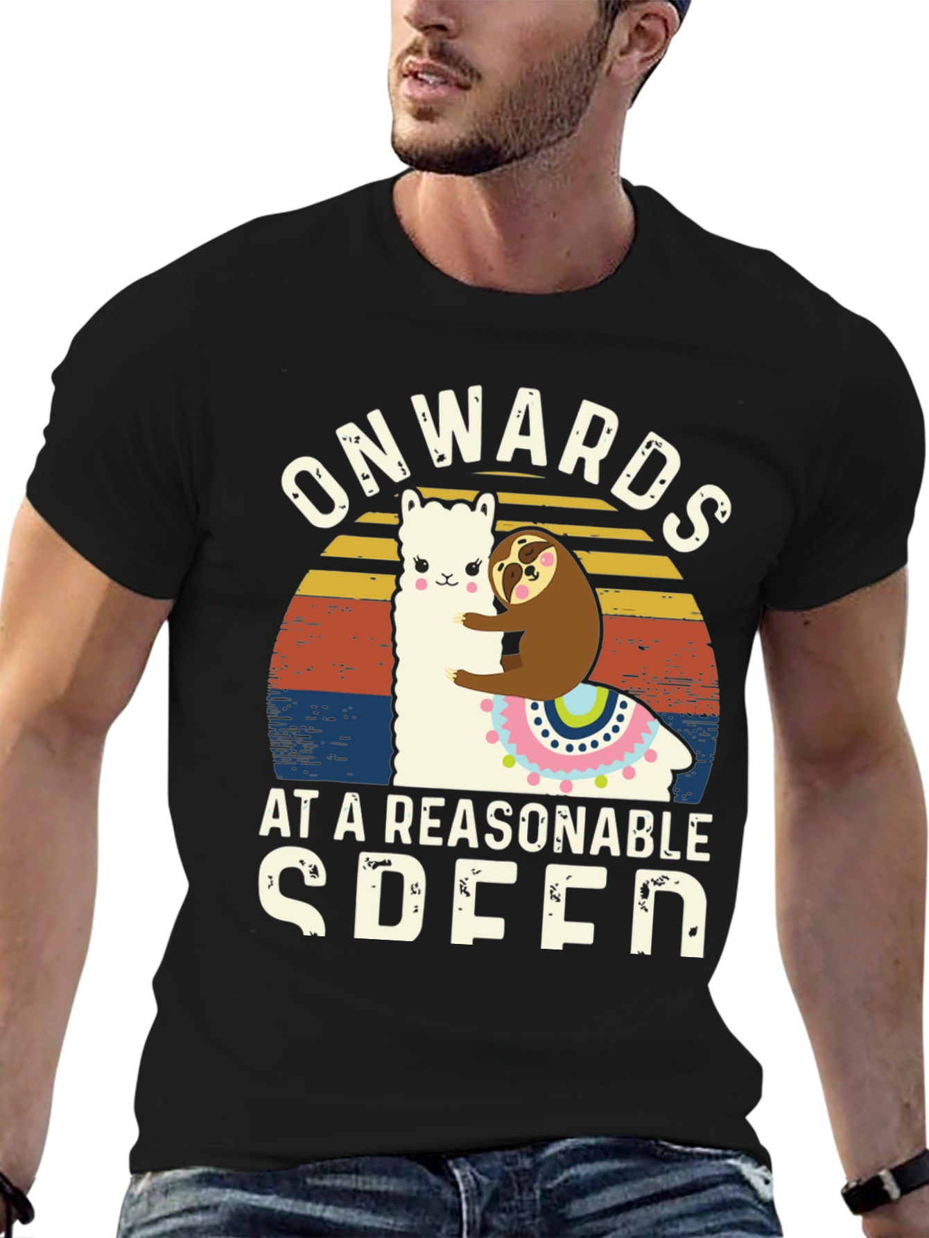 Onwards at a Reasonable Speed Sloth Llama T-Shirt