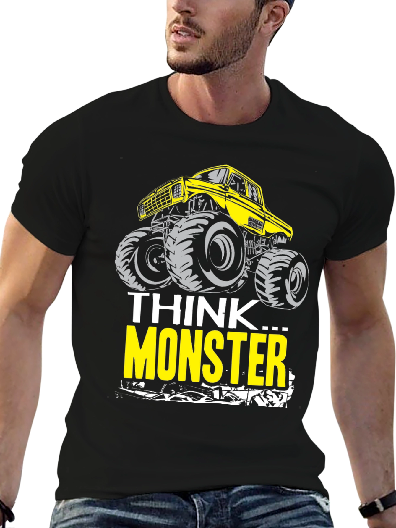 Think Monster Truck Graphic T-Shirt - Black