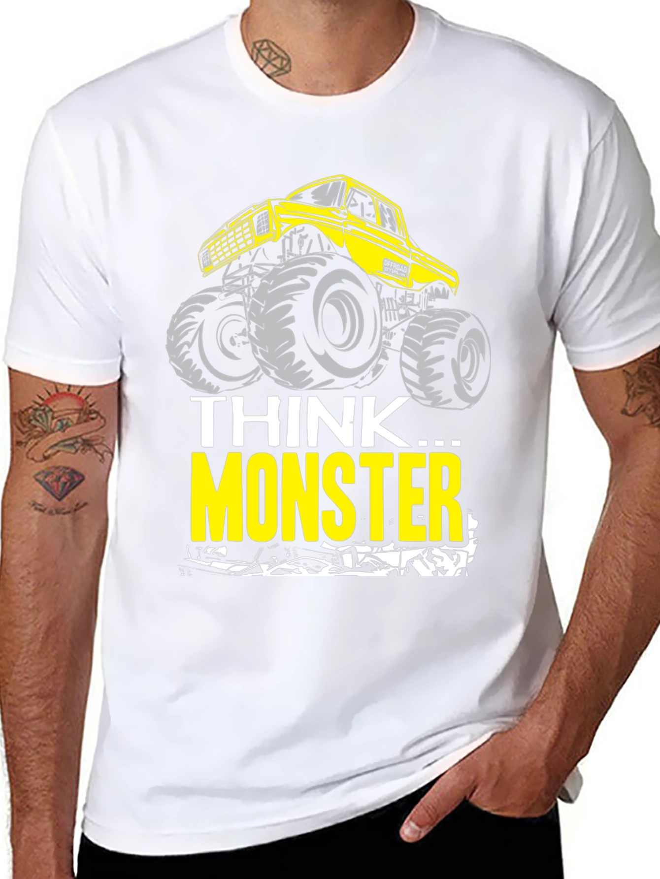 Think Monster Truck Graphic T-Shirt - Black