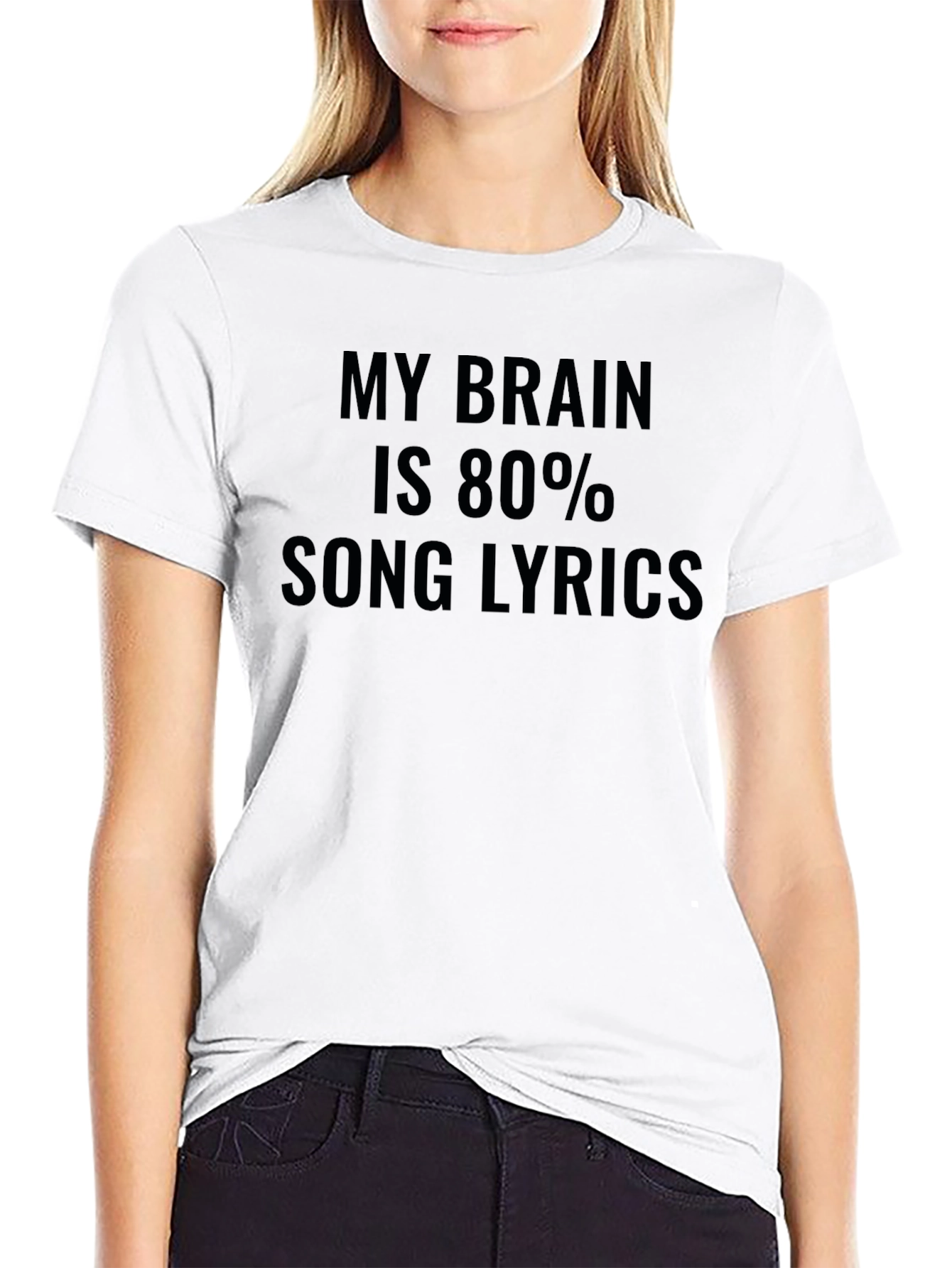 My Brain is 80% Song Lyrics Funny Graphic Tee