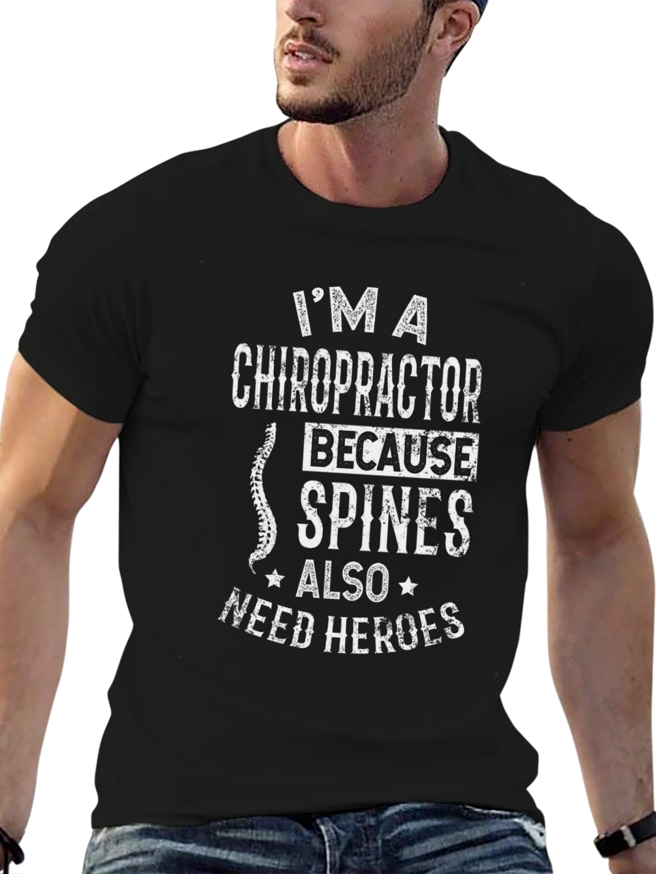 Chiropractor Hero T-Shirt - Spine Humor Tee