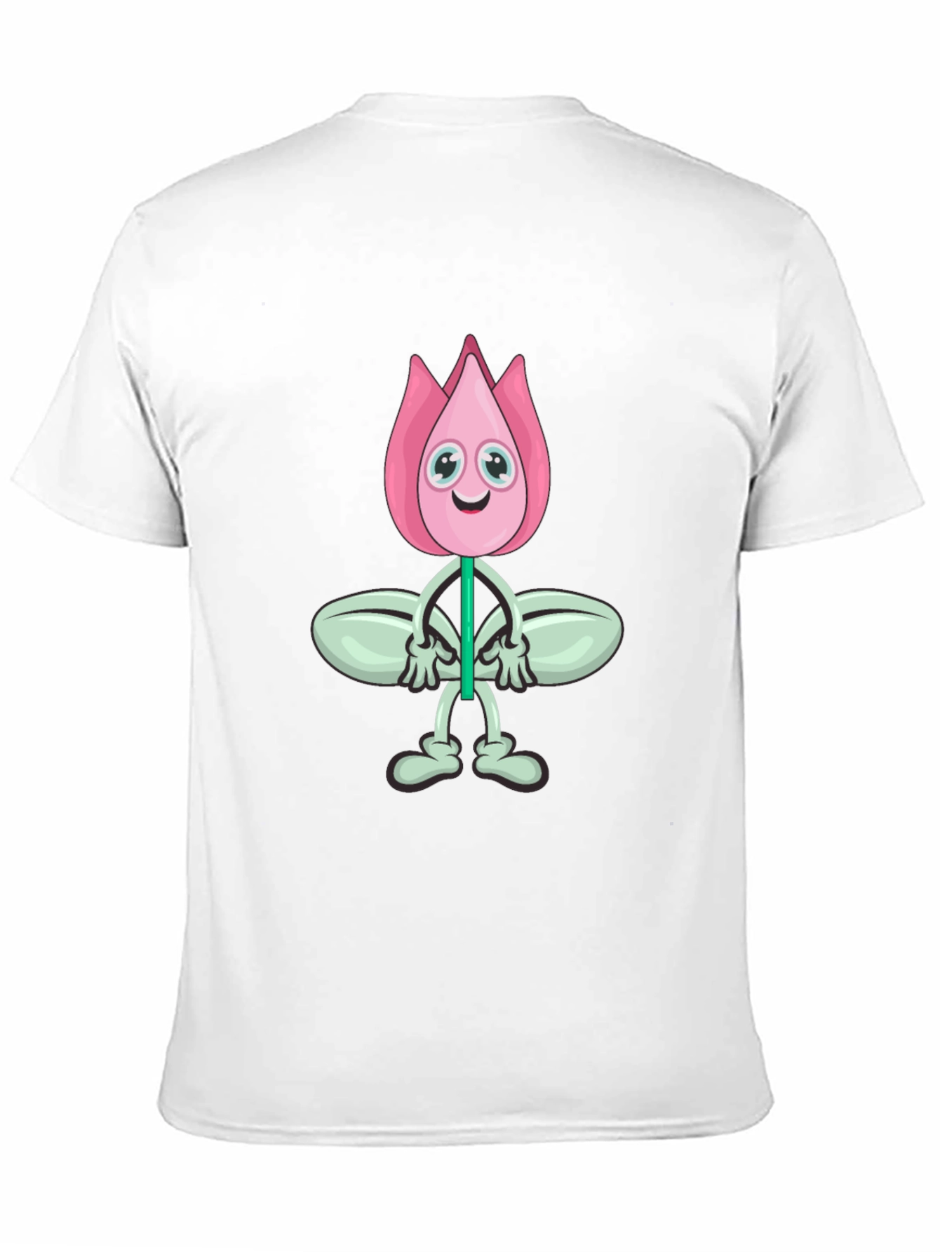 Cartoon Flower Graphic Black T-Shirt