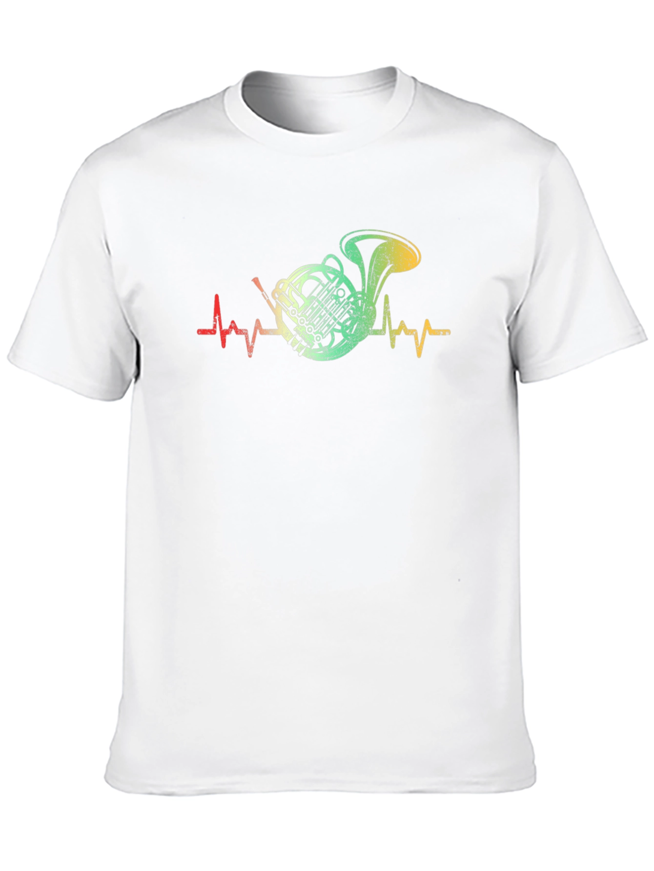 French Horn Heartbeat T-Shirt - Music Lover Tee