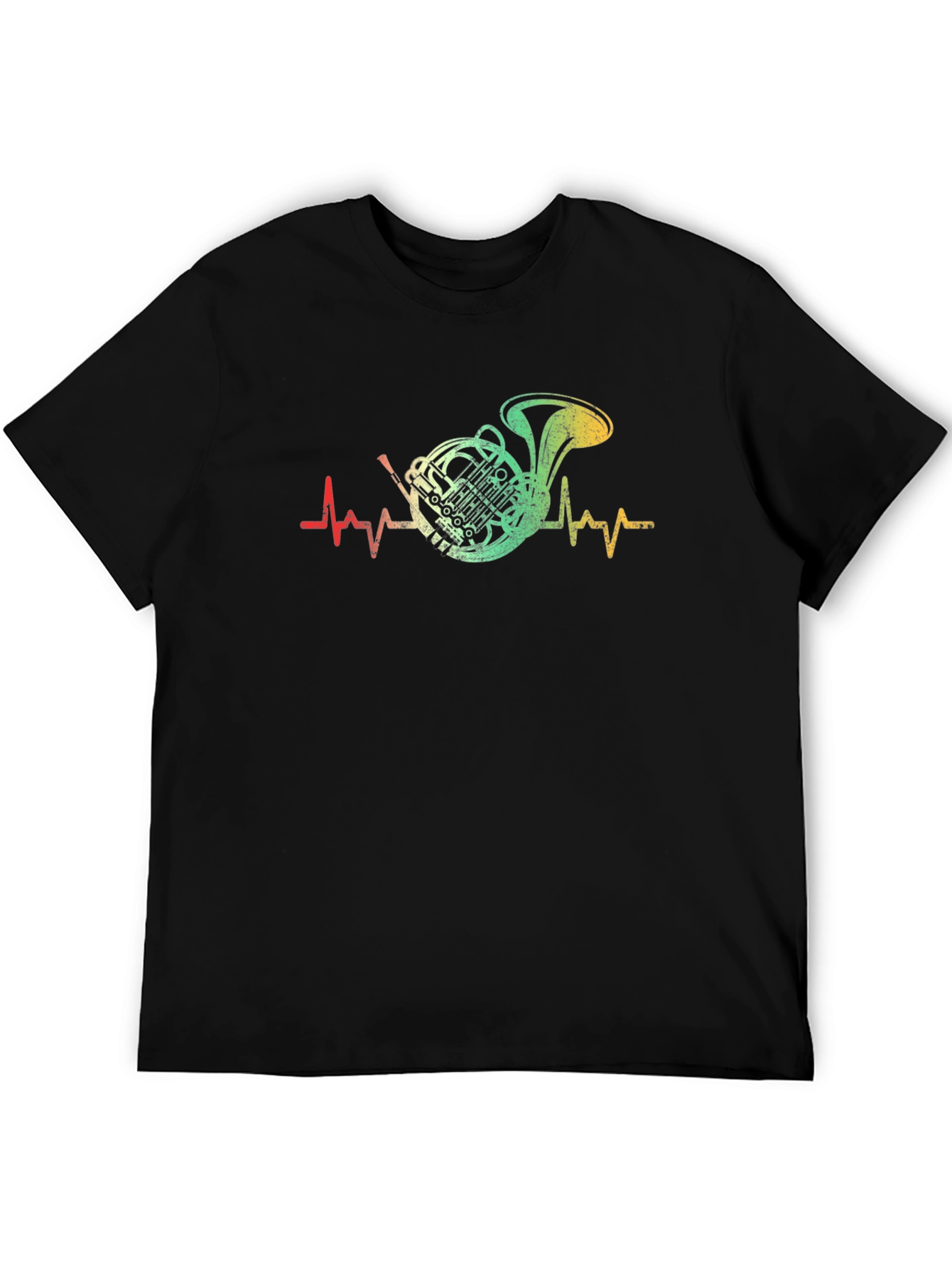 French Horn Heartbeat T-Shirt - Music Lover Tee