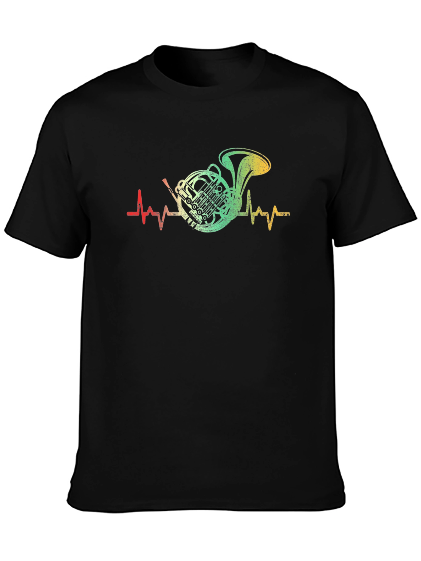 French Horn Heartbeat T-Shirt - Music Lover Tee