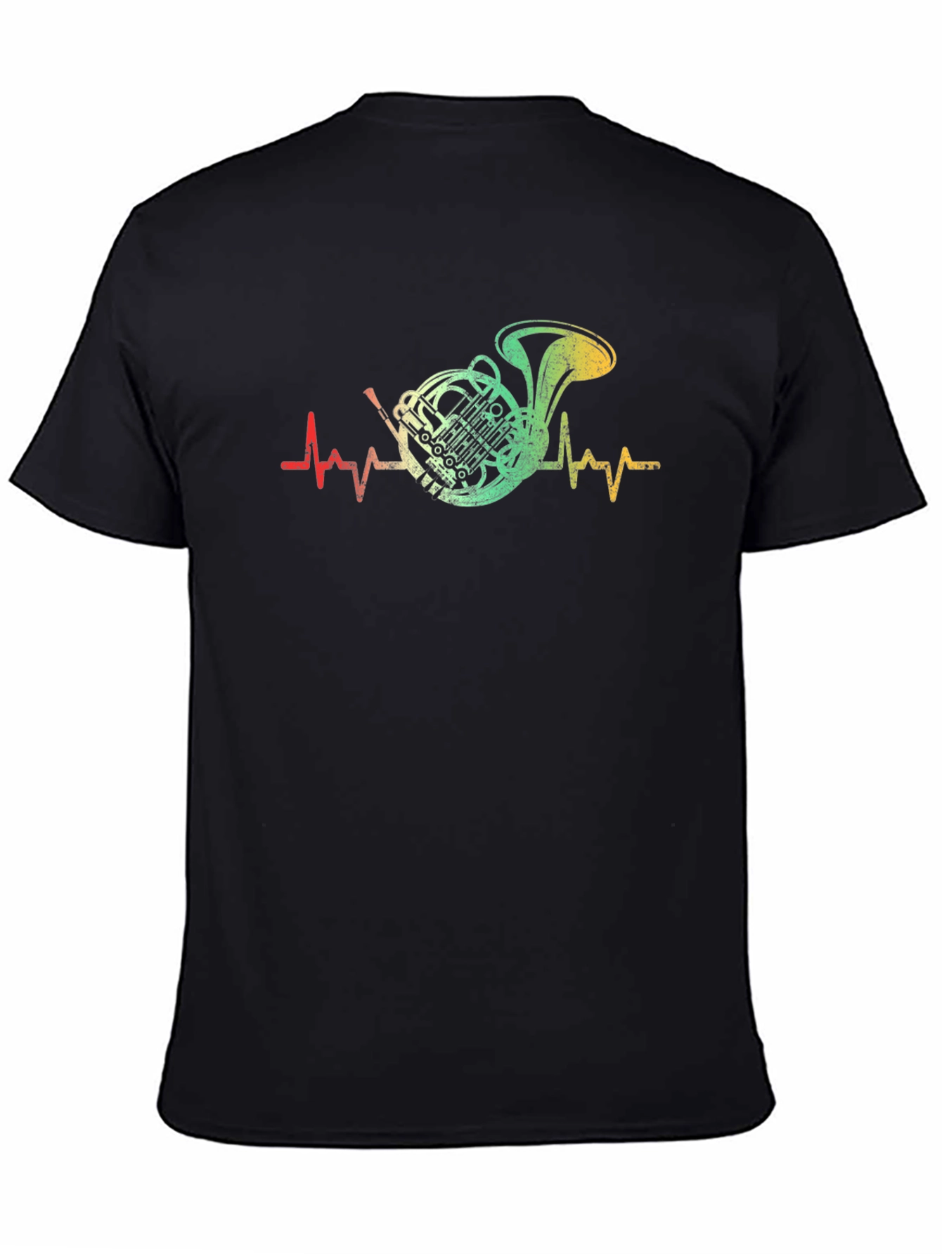 French Horn Heartbeat T-Shirt - Music Lover Tee