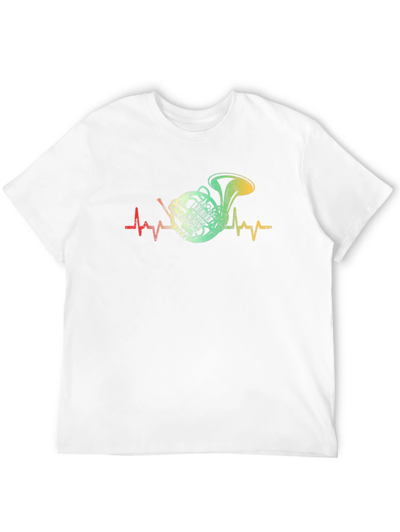 French Horn Heartbeat T-Shirt - Music Lover Tee