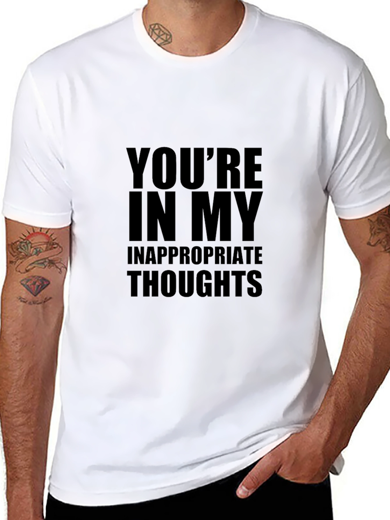 Inappropriate Thoughts Graphic T-Shirt - Black