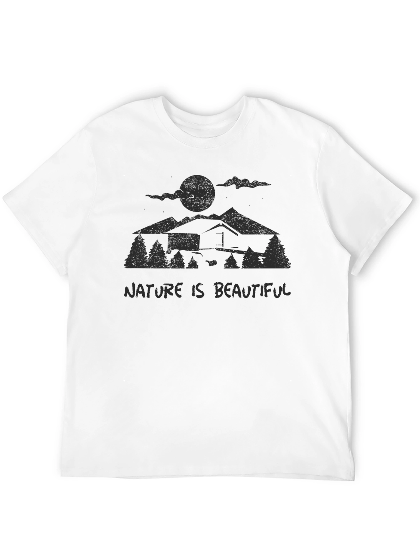 Nature is Beautiful Graphic Tee - Mens Black T-Shirt