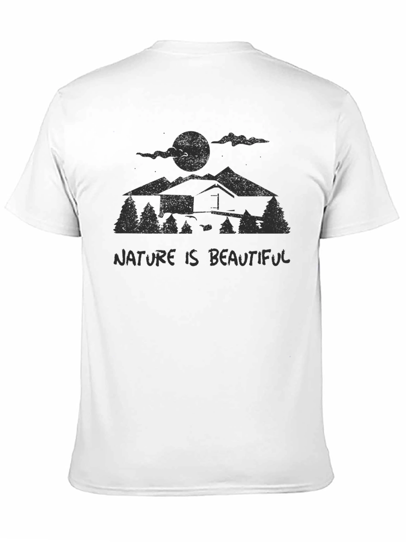 Nature is Beautiful Graphic Tee - Mens Black T-Shirt