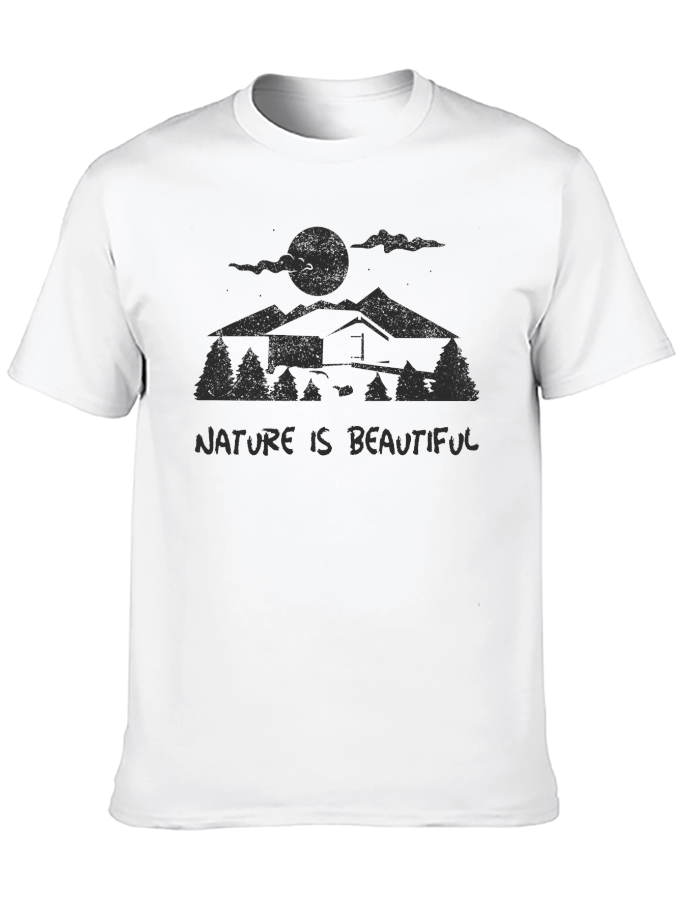 Nature is Beautiful Graphic Tee - Mens Black T-Shirt