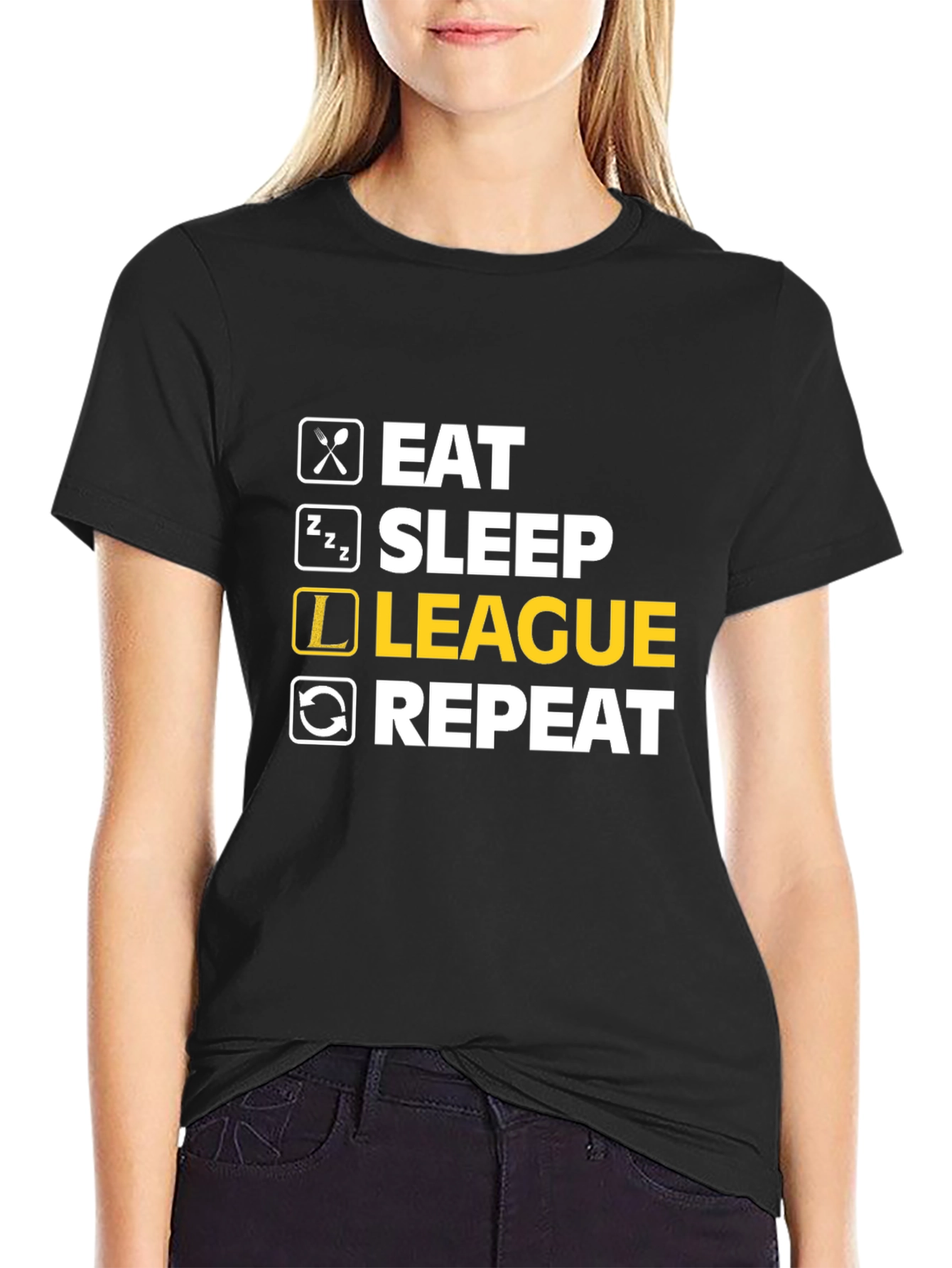 Eat Sleep League Repeat - Gamer T-Shirt