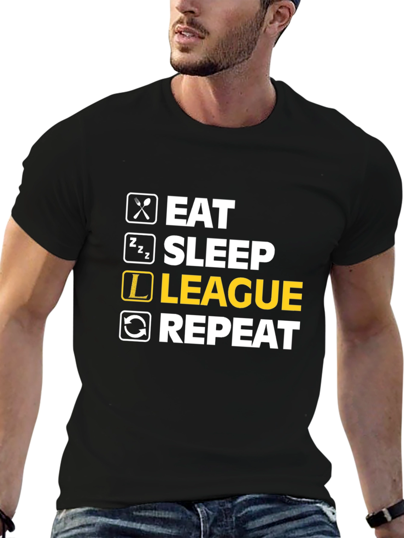 Eat Sleep League Repeat - Gamer T-Shirt