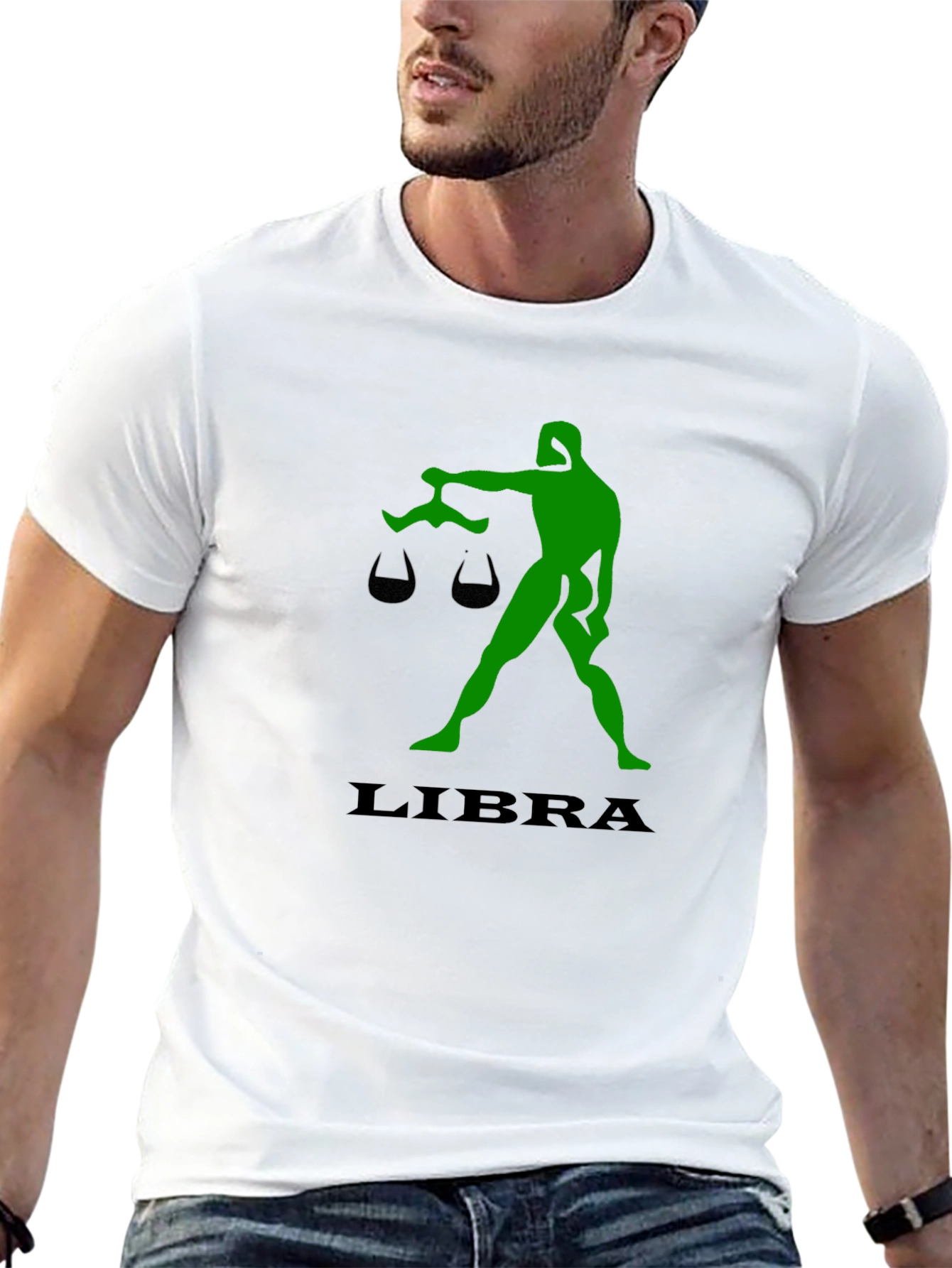 Libra Zodiac Sign Graphic Black T-Shirt