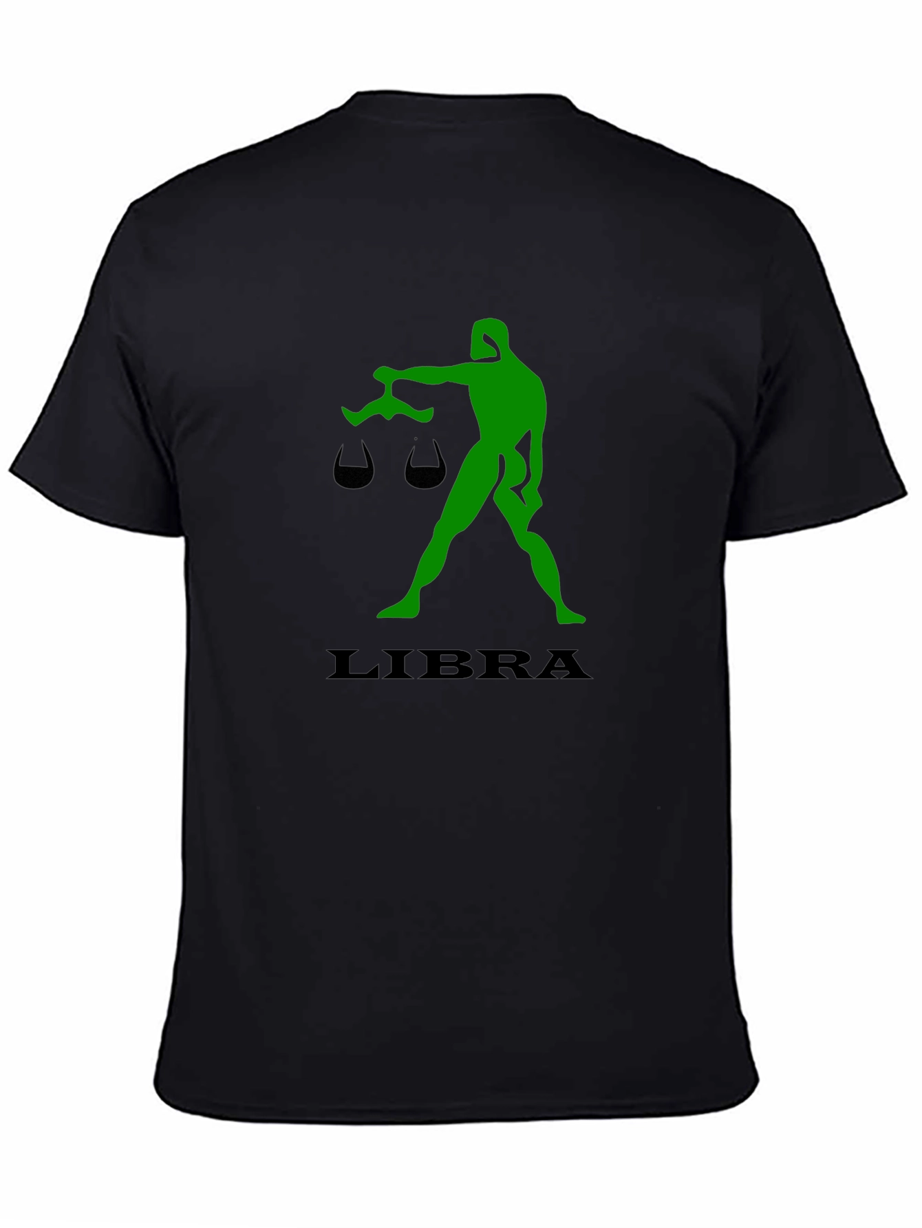 Libra Zodiac Sign Graphic Black T-Shirt