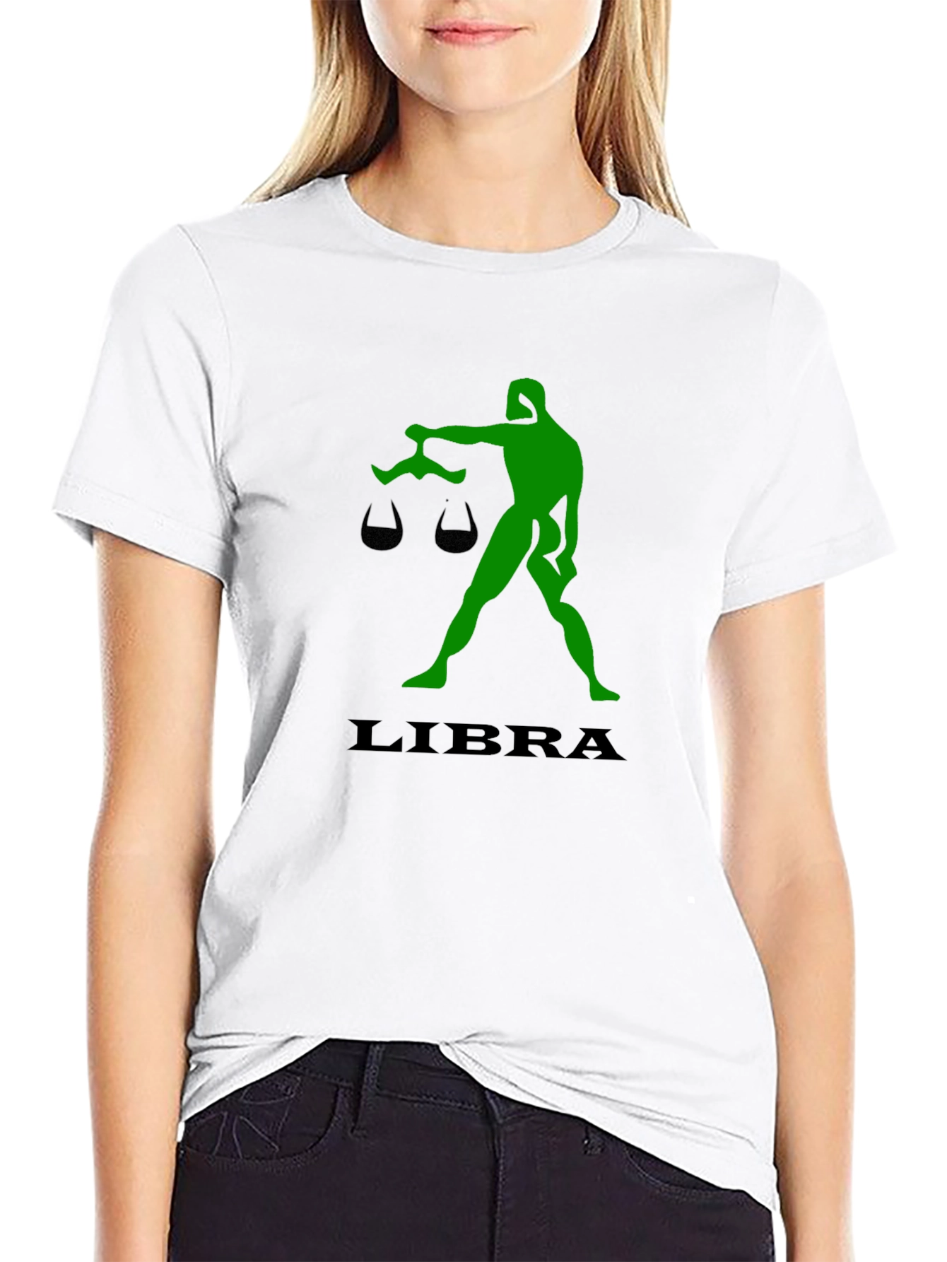 Libra Zodiac Sign Graphic Black T-Shirt