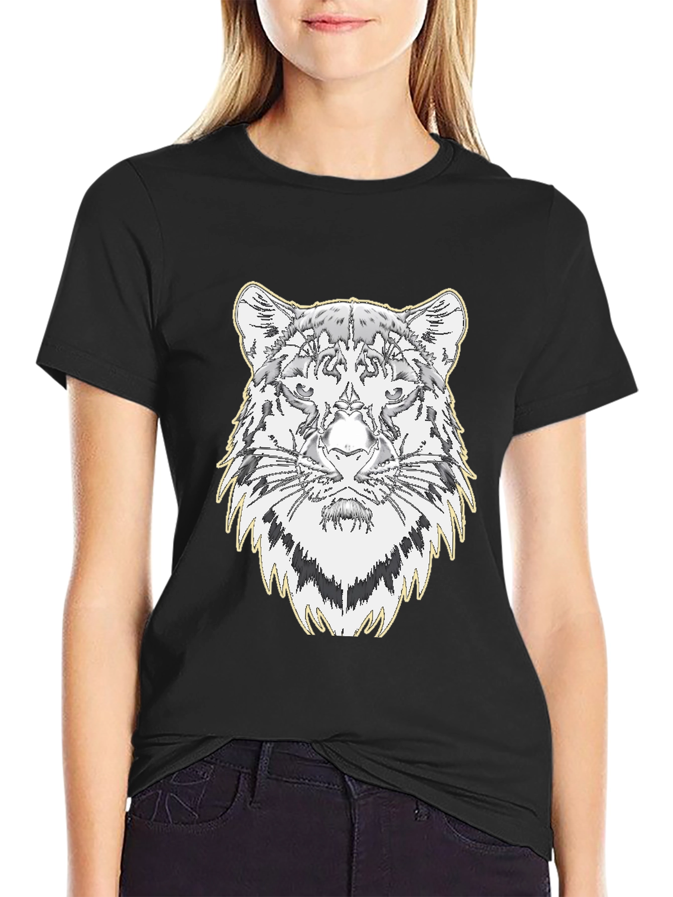 Cool Tiger Graphic Tee - Mens Black T-Shirt