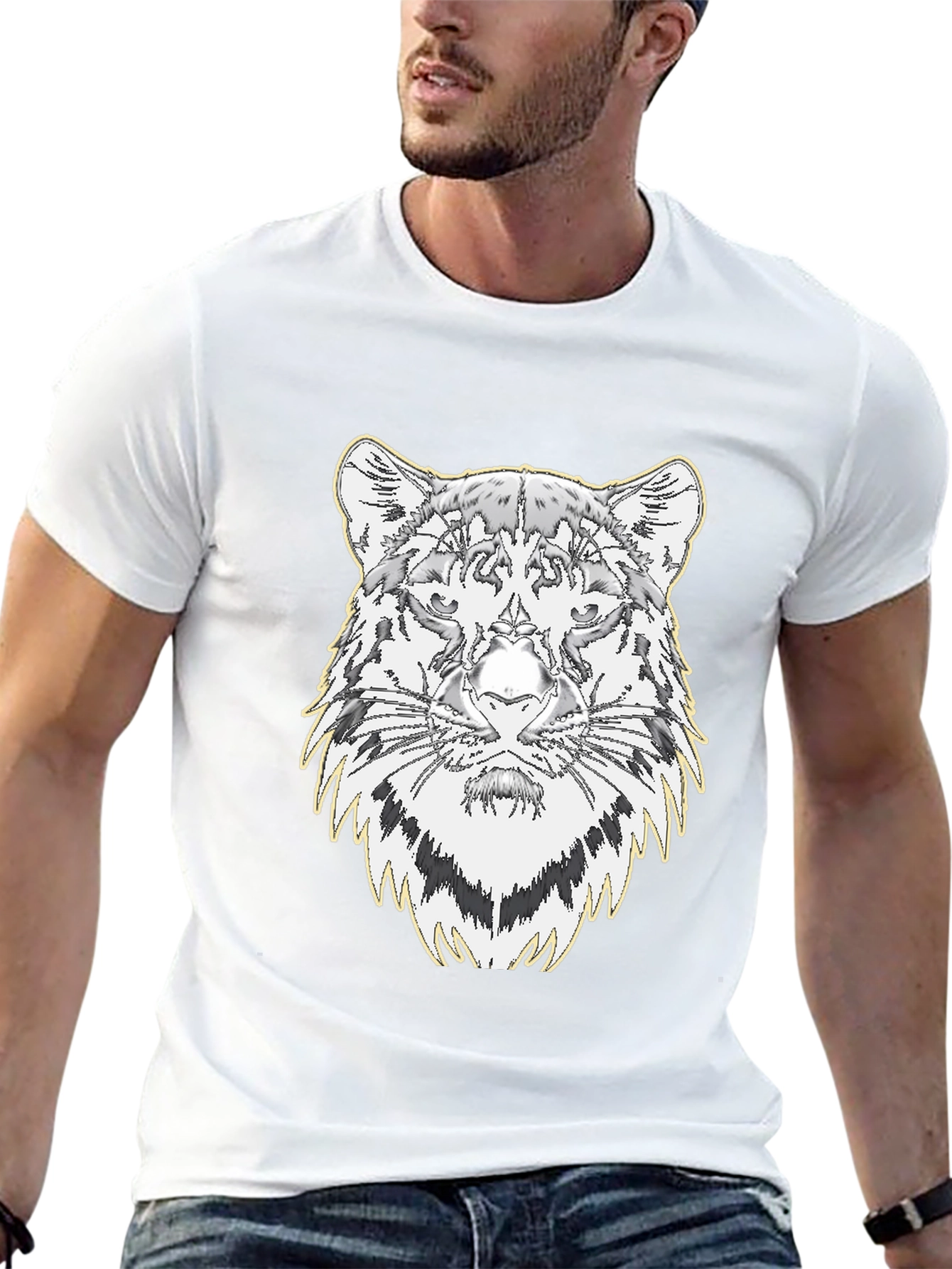 Cool Tiger Graphic Tee - Mens Black T-Shirt