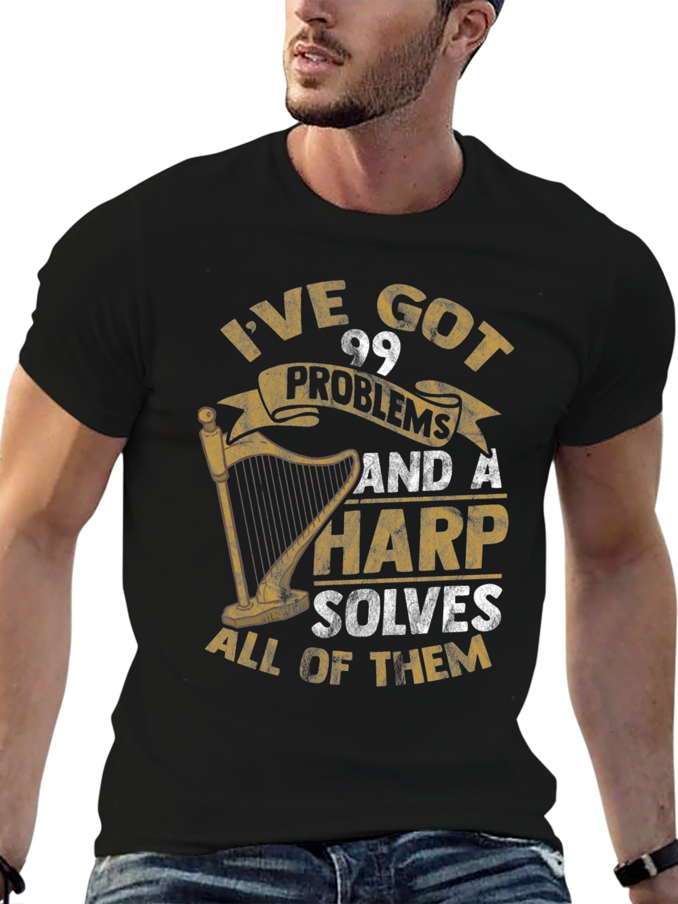 Harp Solves All Problems T-Shirt