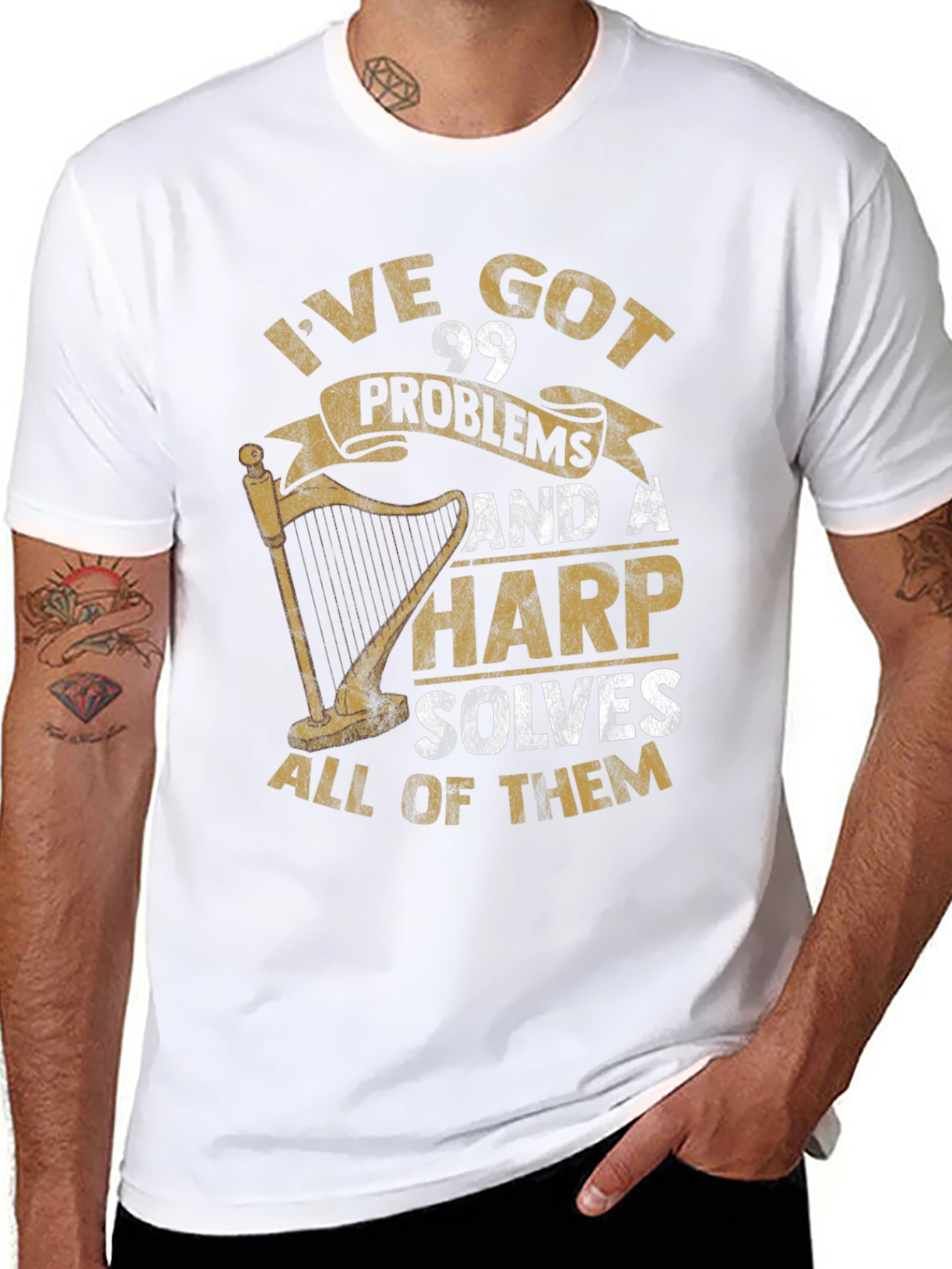 Harp Solves All Problems T-Shirt