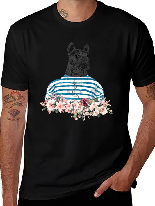 Dog Sailor Floral T-Shirt - Stylish & Unique