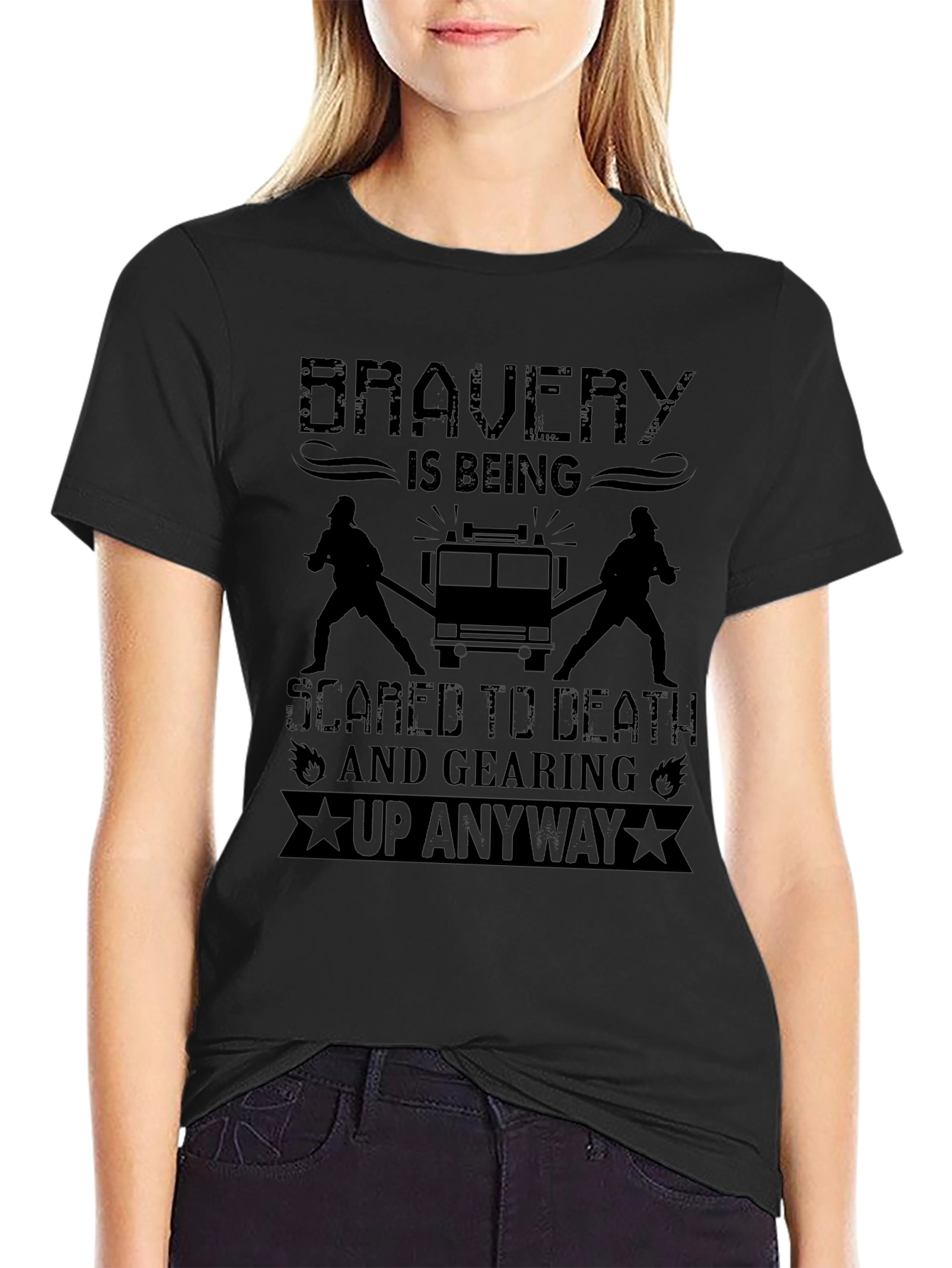 Firefighter Bravery Graphic T-Shirt