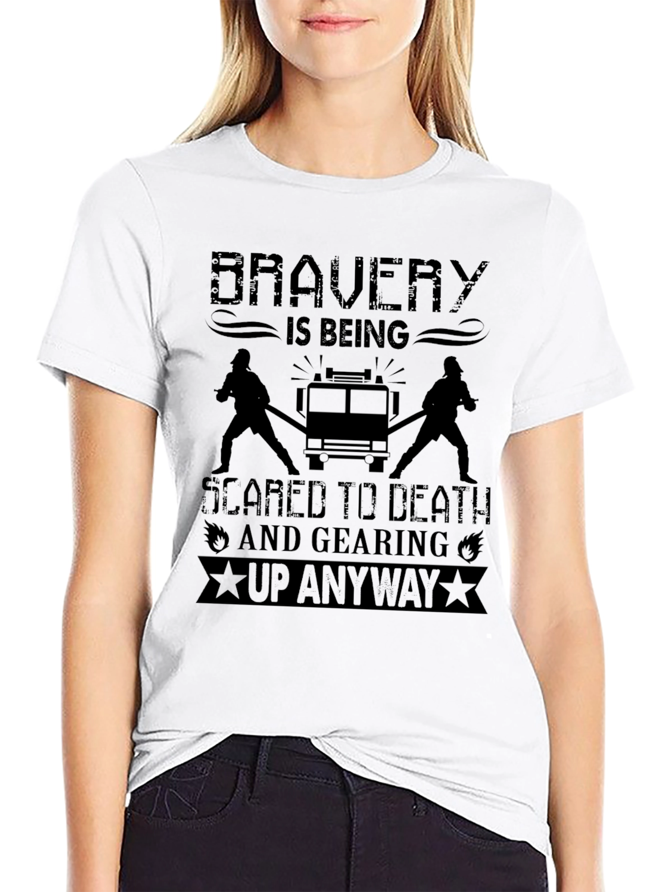 Firefighter Bravery Graphic T-Shirt