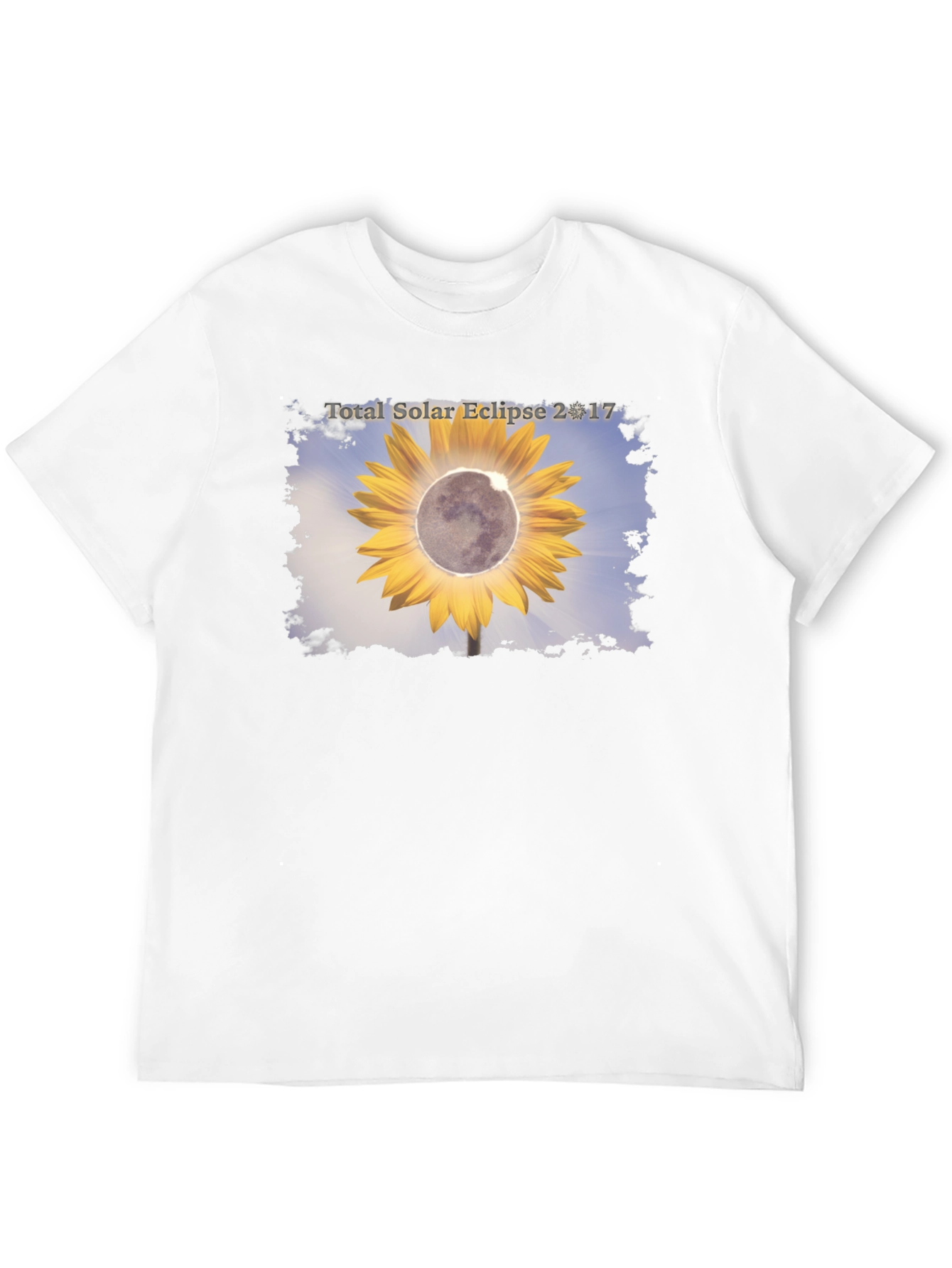 Total Solar Eclipse 2017 Sunflower Black T-Shirt