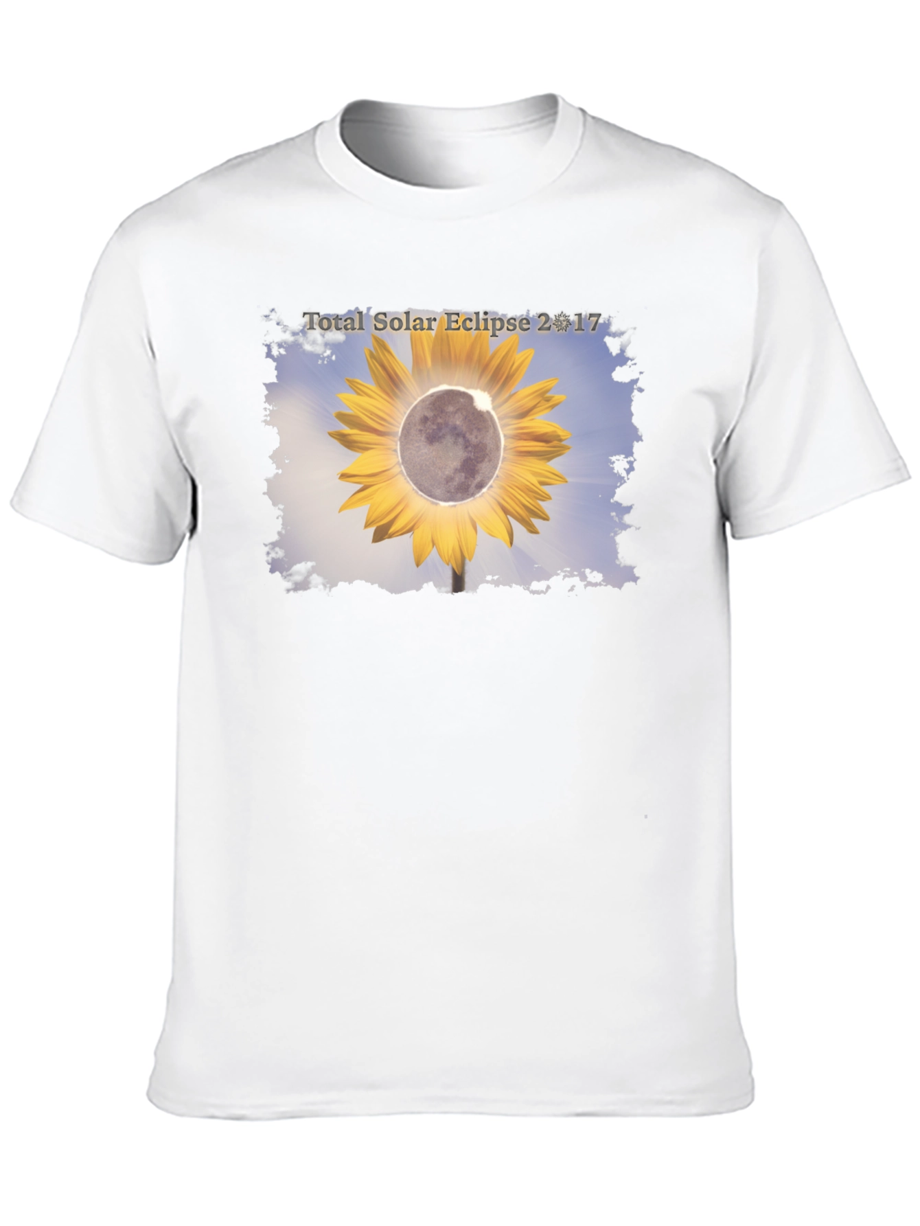 Total Solar Eclipse 2017 Sunflower Black T-Shirt