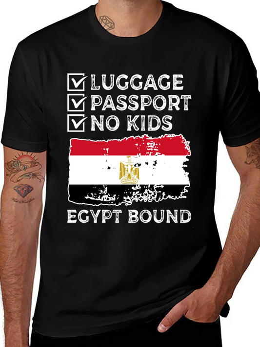 Egypt Bound Travel T-Shirt - Luggage Passport No Kids