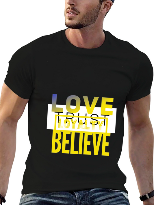 Love Trust Loyalty Believe Black Graphic Tee