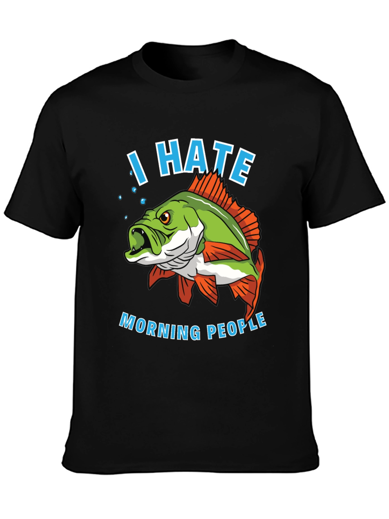 I Hate Morning People Fish Graphic T-Shirt