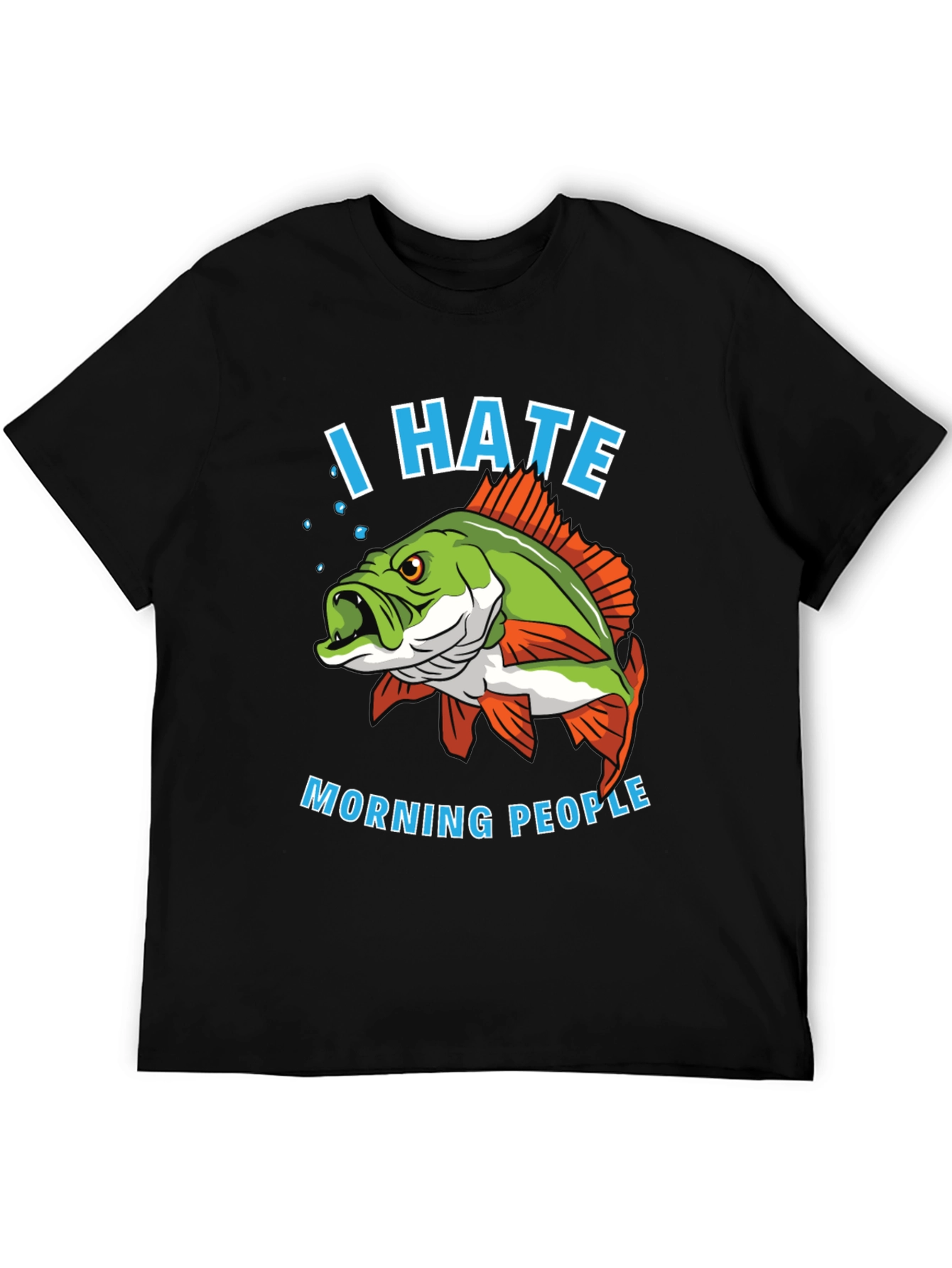 I Hate Morning People Fish Graphic T-Shirt