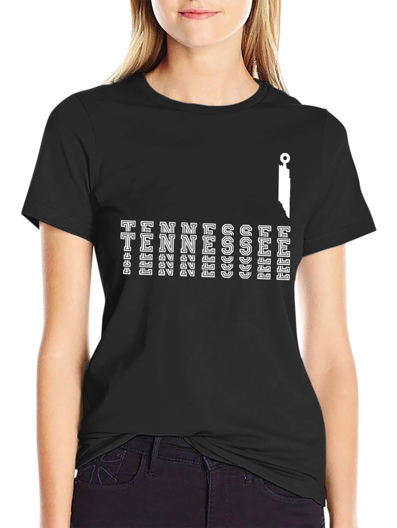 Tennessee Graphic Print Mens Black T-Shirt