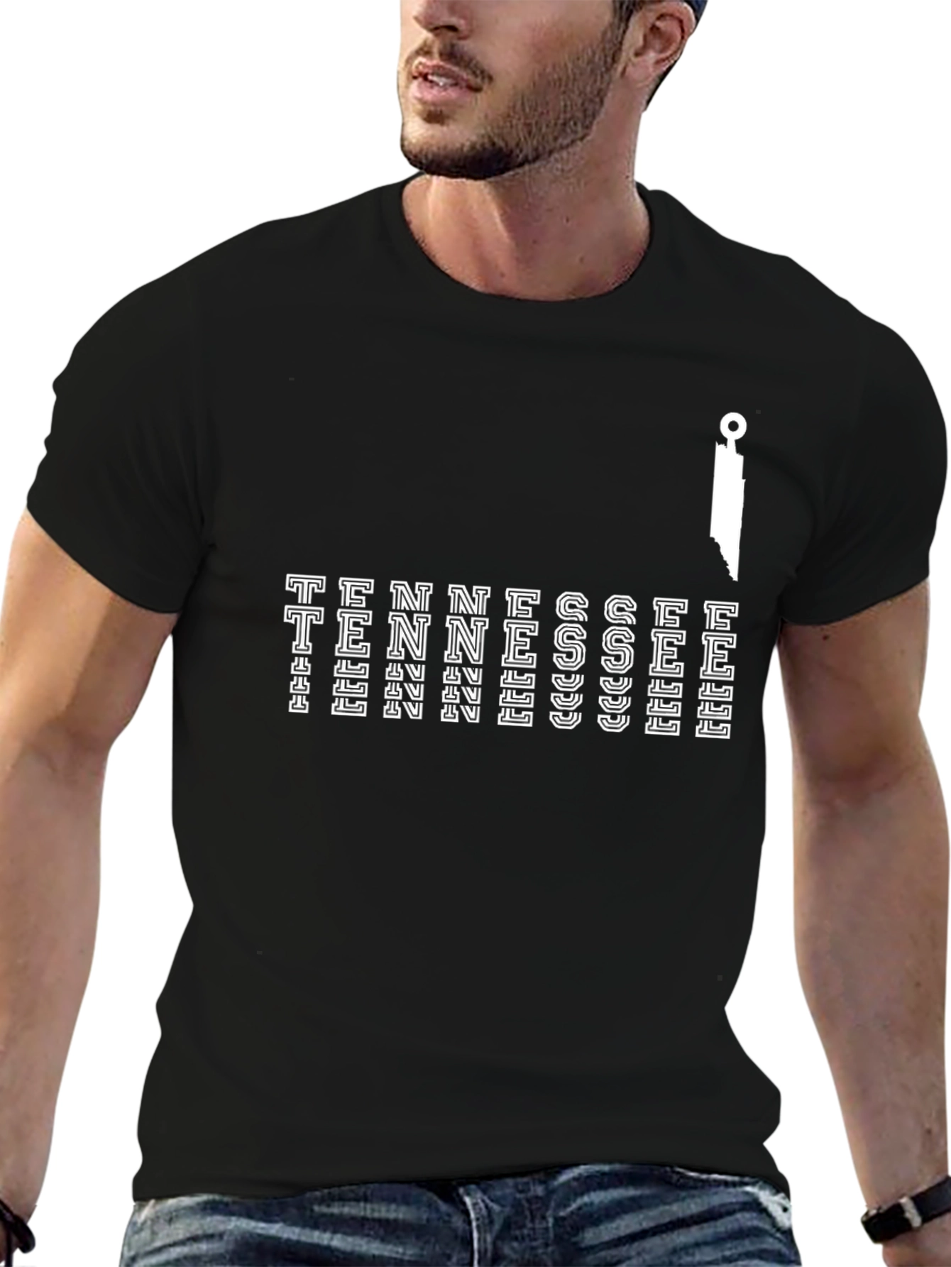 Tennessee Graphic Print Mens Black T-Shirt