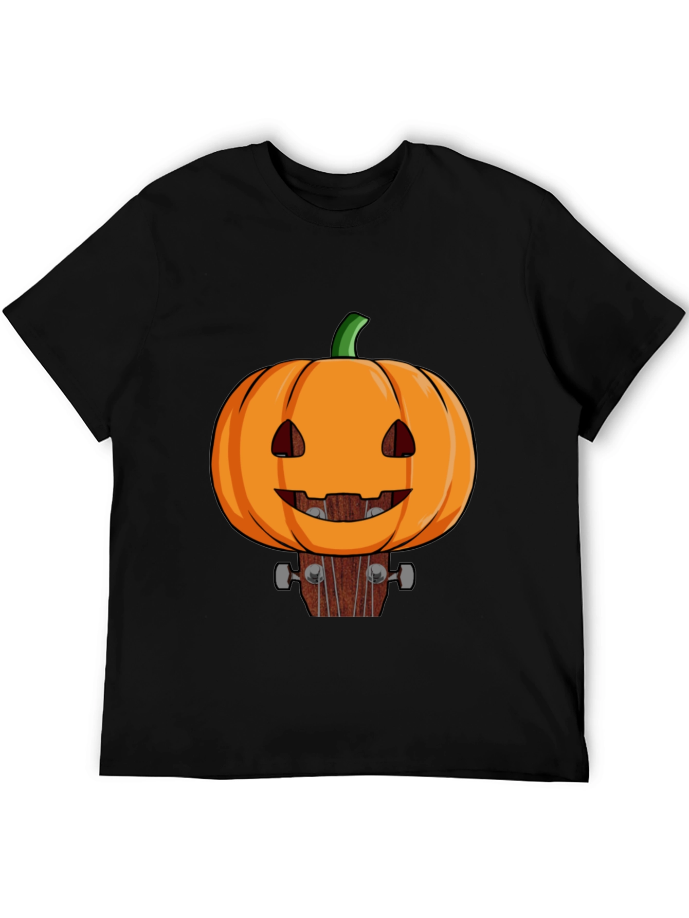 Pumpkin Guitar Head Halloween T-Shirt