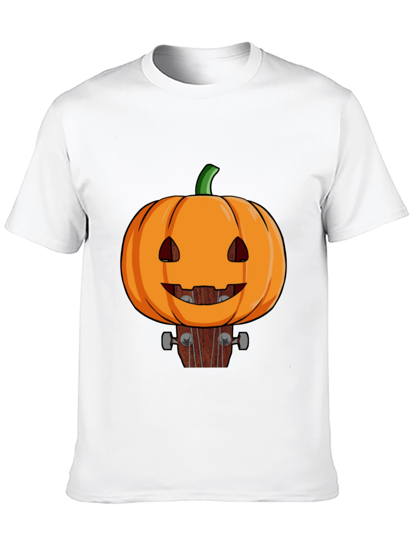Pumpkin Guitar Head Halloween T-Shirt