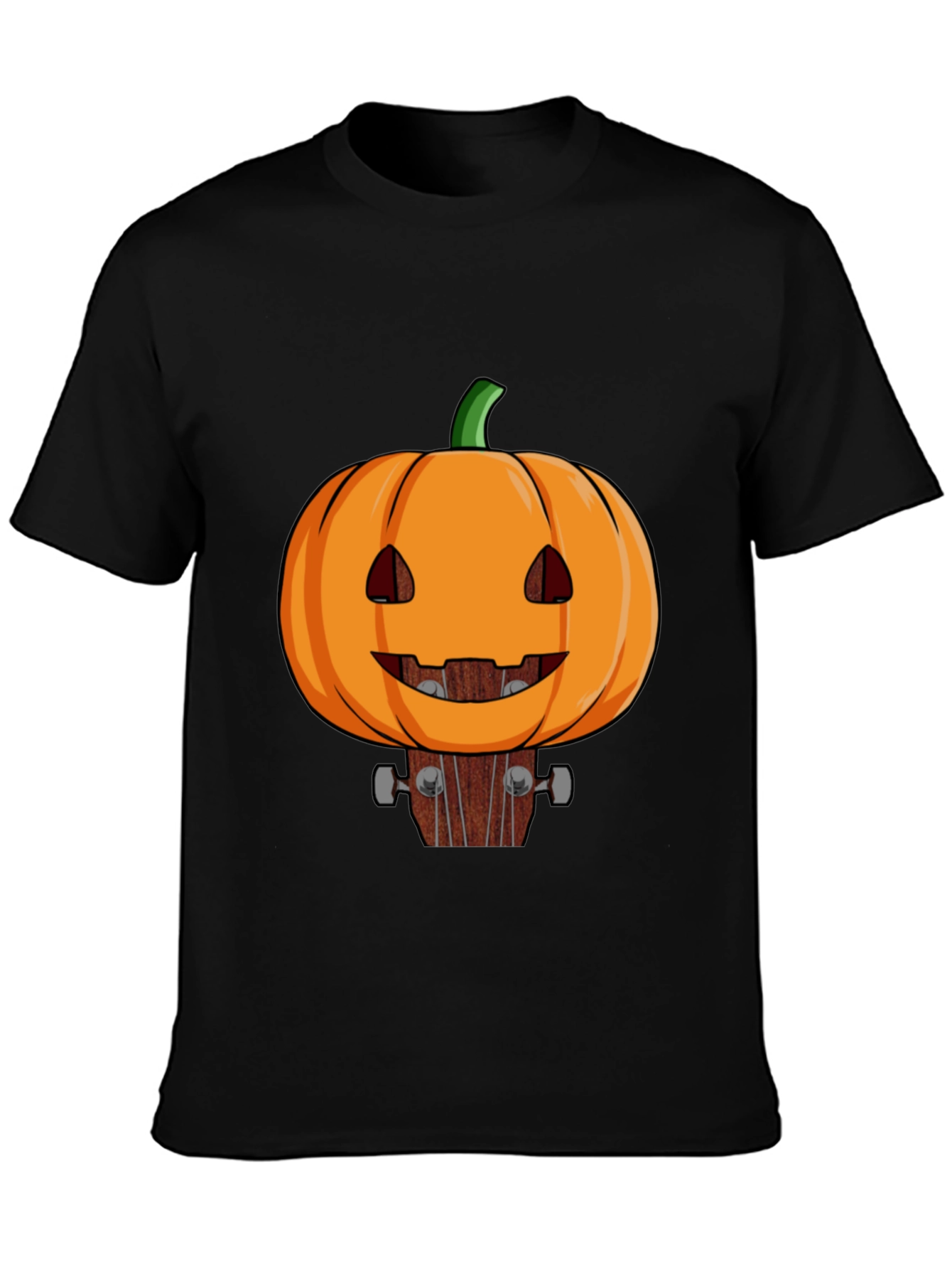 Pumpkin Guitar Head Halloween T-Shirt