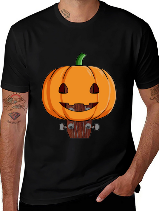 Pumpkin Guitar Head Halloween T-Shirt