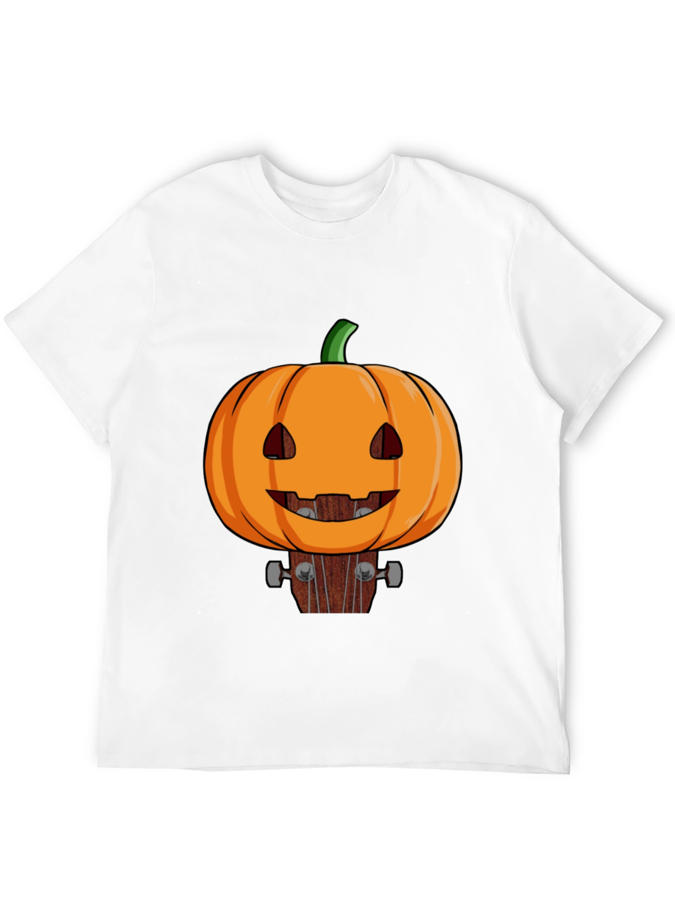 Pumpkin Guitar Head Halloween T-Shirt