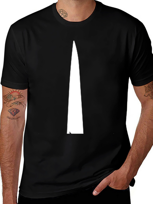 Minimalist White Arrow Graphic Black T-Shirt